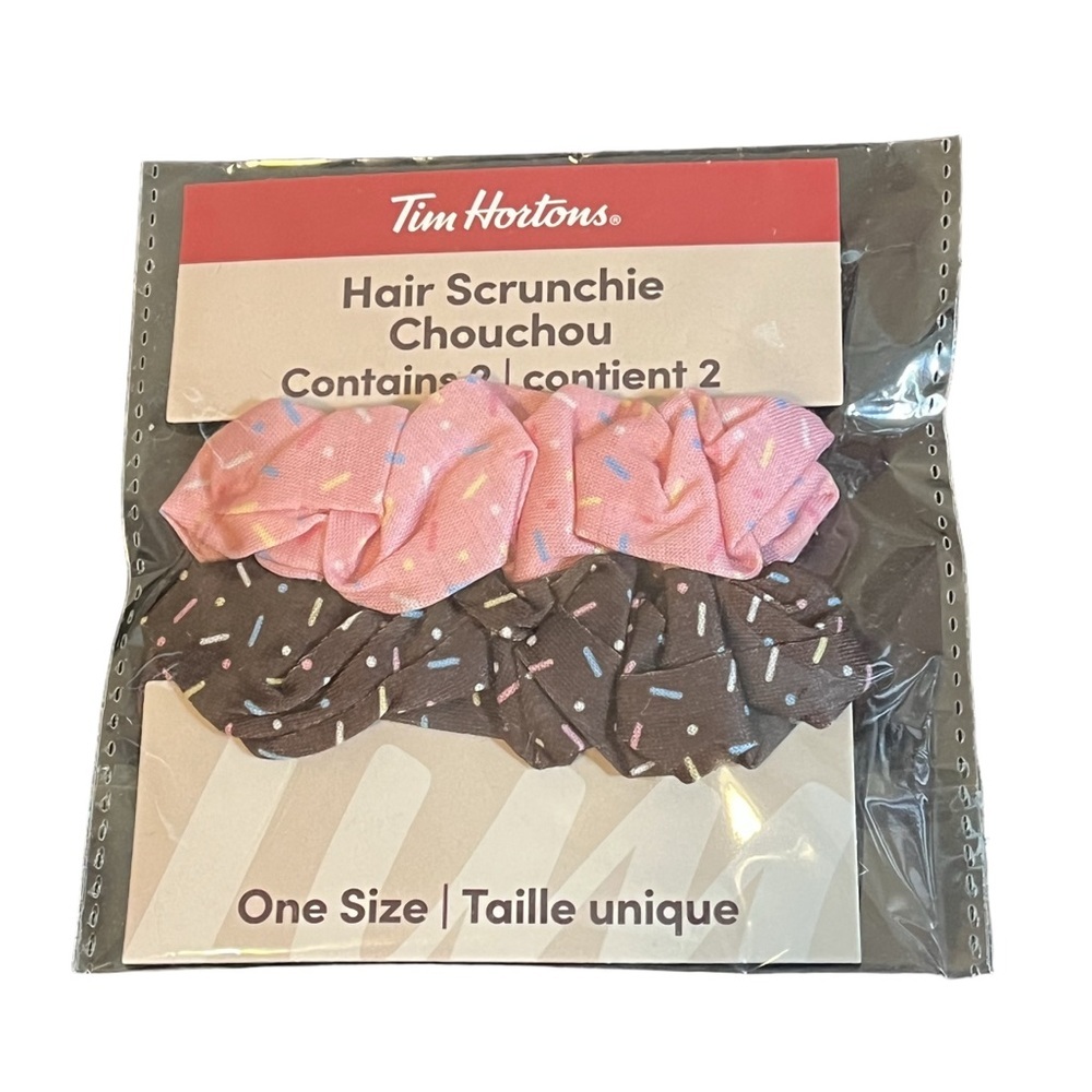Tim Hortons Hair Scrunchie Sprinkle Donut Set of 2
